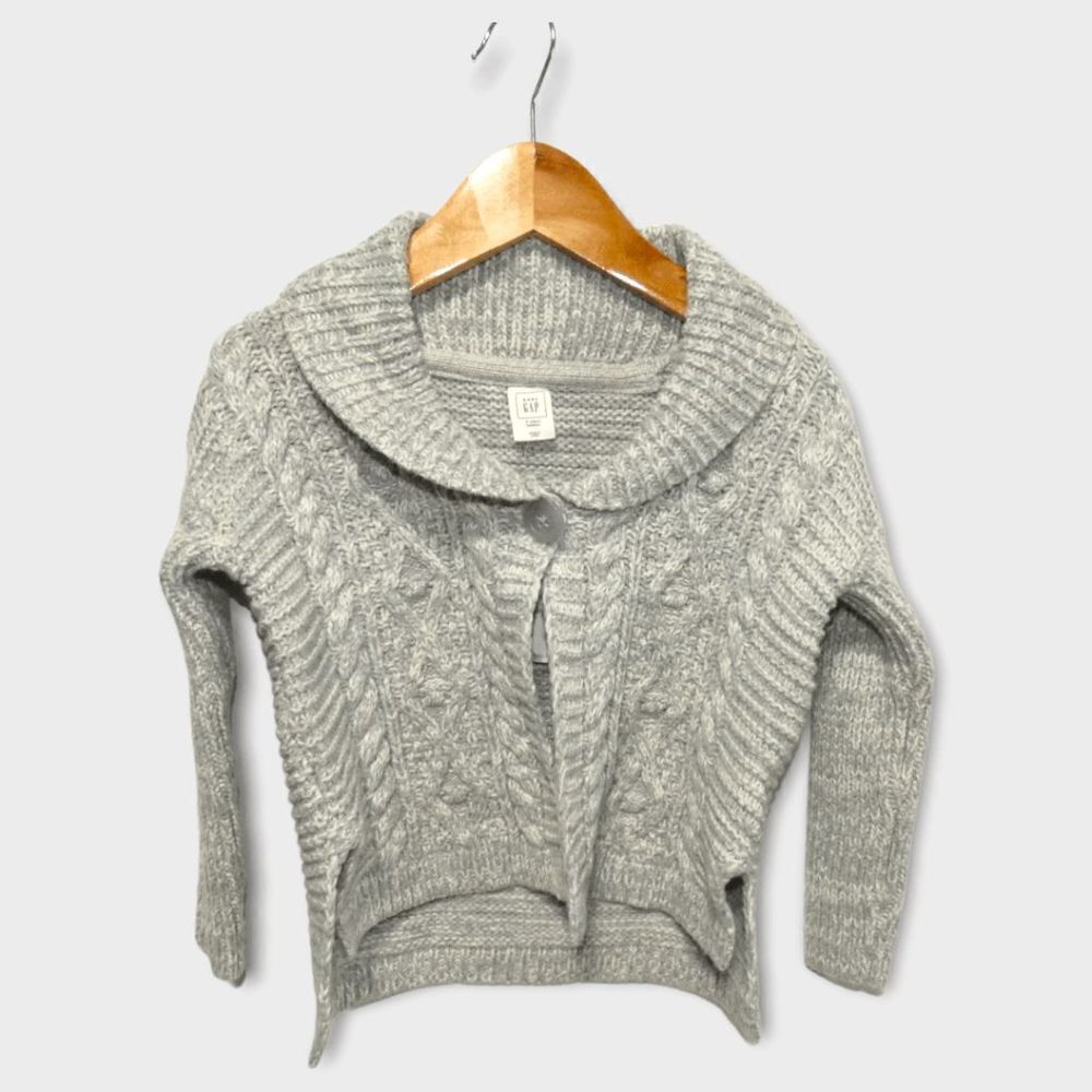 Gap baby Gray Collar Cable Knit Long Sleeve Sweater Size 3T